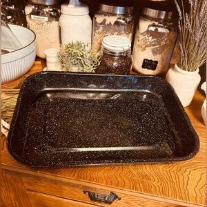 Graniteware Speckled blue Roasting Baking Grilling Pan